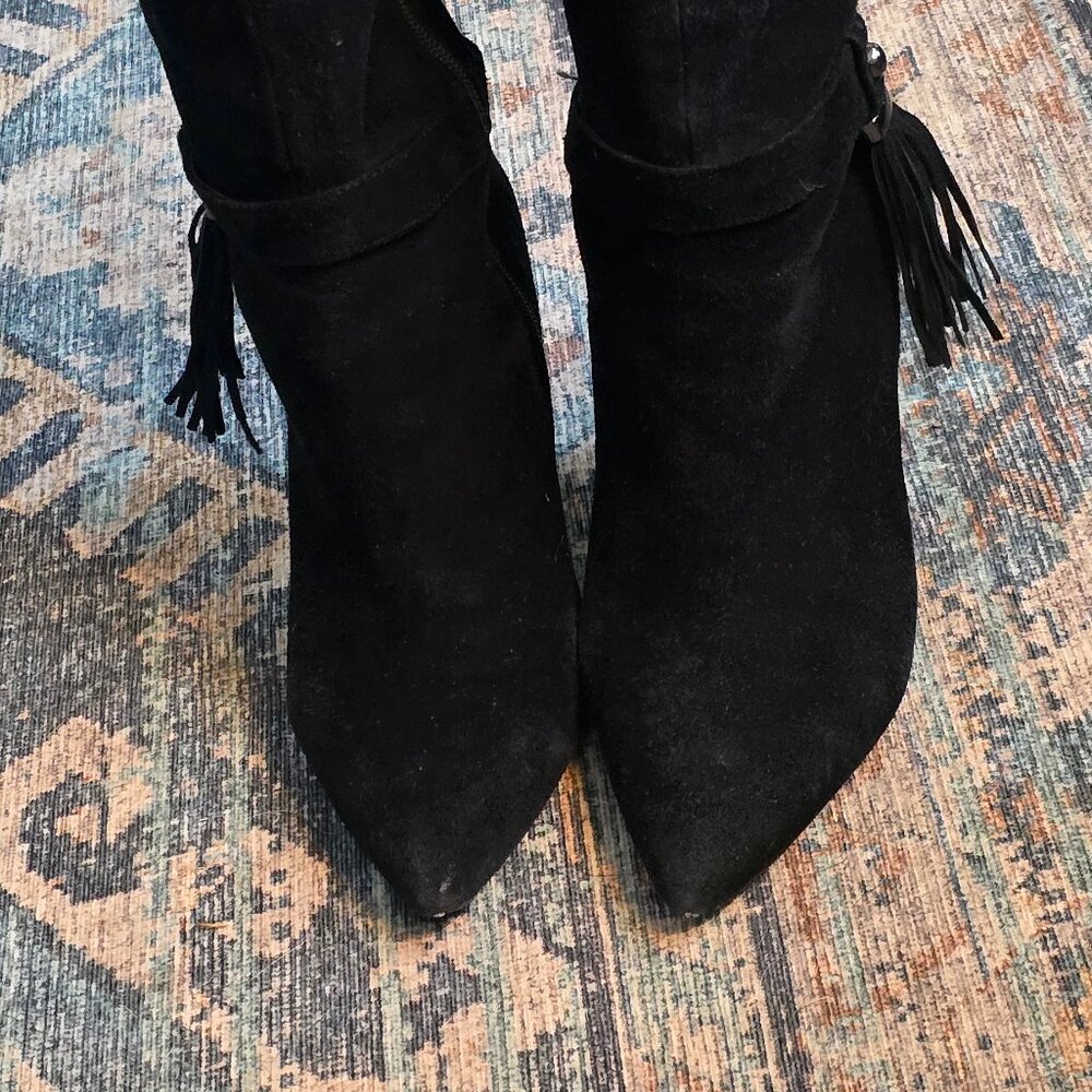 Black Suede knee-high boots 7.5 9West brand